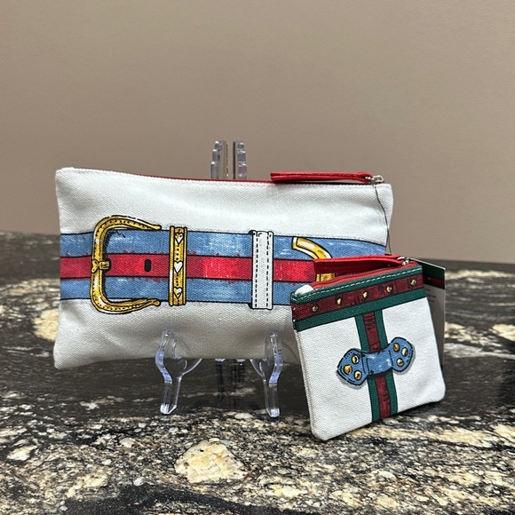 Brighton White Pouch with Heart and Gold Accents - Picture 3 of 8